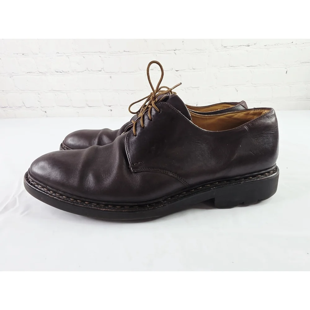 Heschung 1934 Leather Lace Up Oxford Derby Dress Shoes Plain Toe Men's Size 8